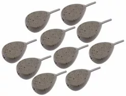 NGT Coated Camo Lead Inline Flat Pear (10 Pieces)