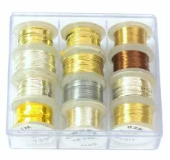 Kolpo Koplo Fly Tying Tinsel Box (12 Rolls)